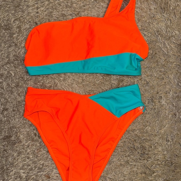 Orange and Teal Bikini Set! - Picture 2 of 3